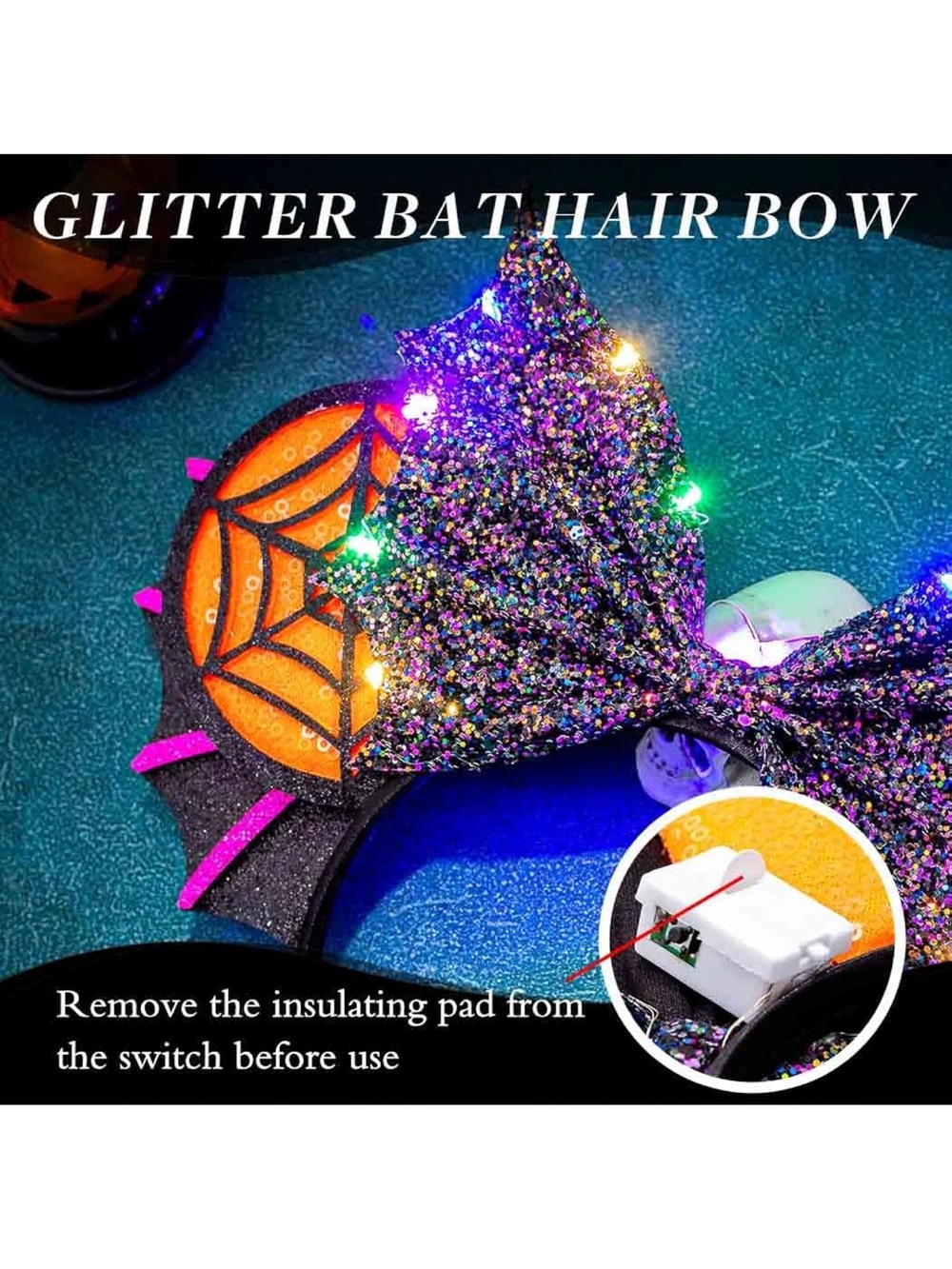 Orange Light Up Mouse Ears Headbands Led - Picture 4 of 8